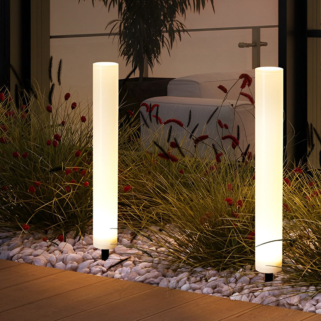 WINTHROP RAINPROOF WHITE TAPERED SOLAR GARDEN LANTERN