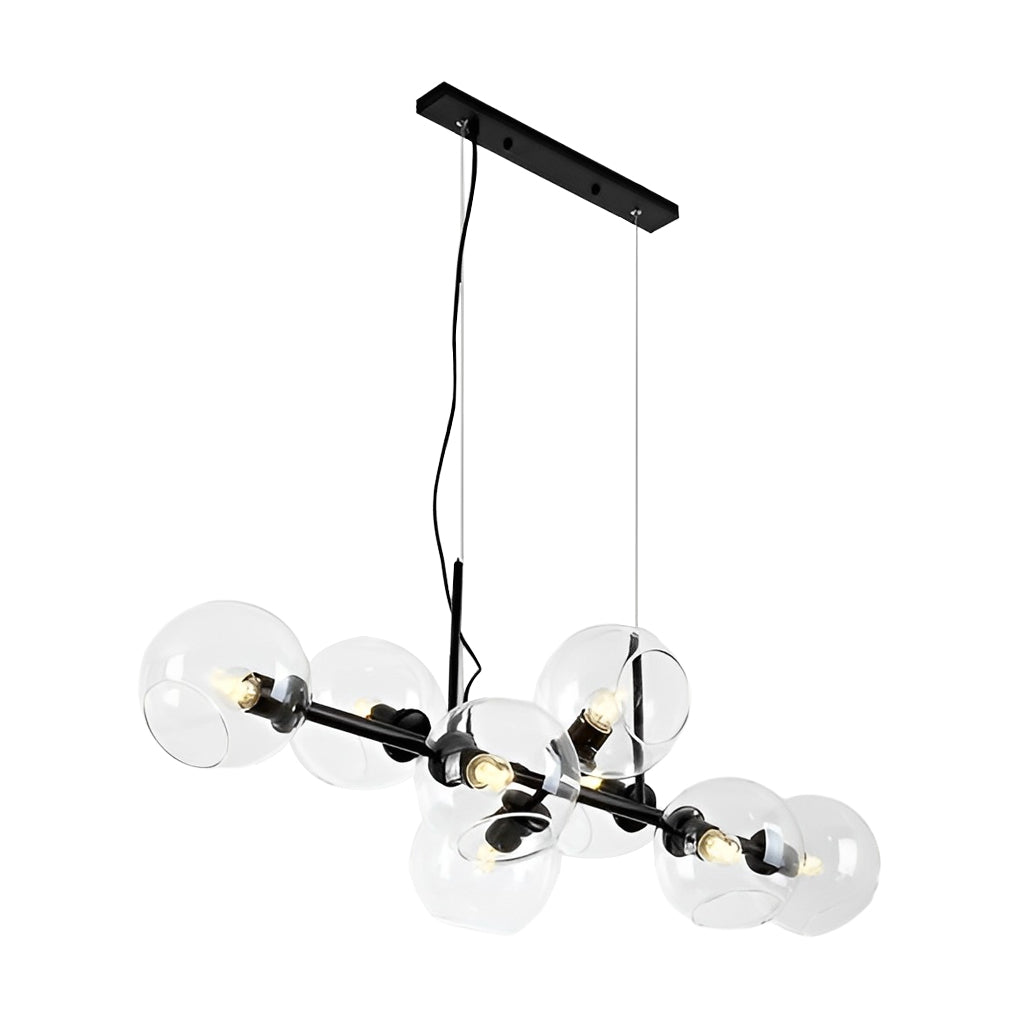 WINTHROP EIGHT-BULB GLASS SHADE CHANDELIER FOR DINING SPACES