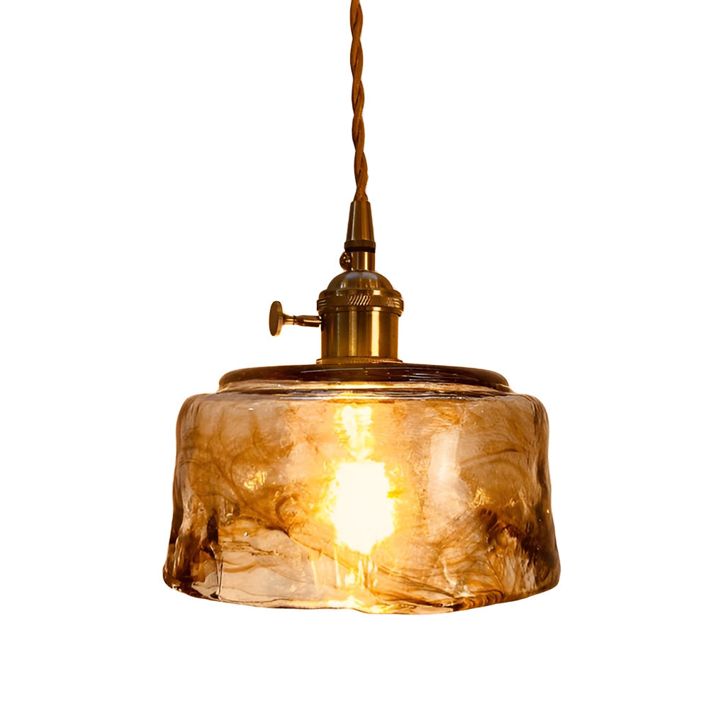 RAVENSCROFT POLISHED METAL GLASS PENDANT LIGHT