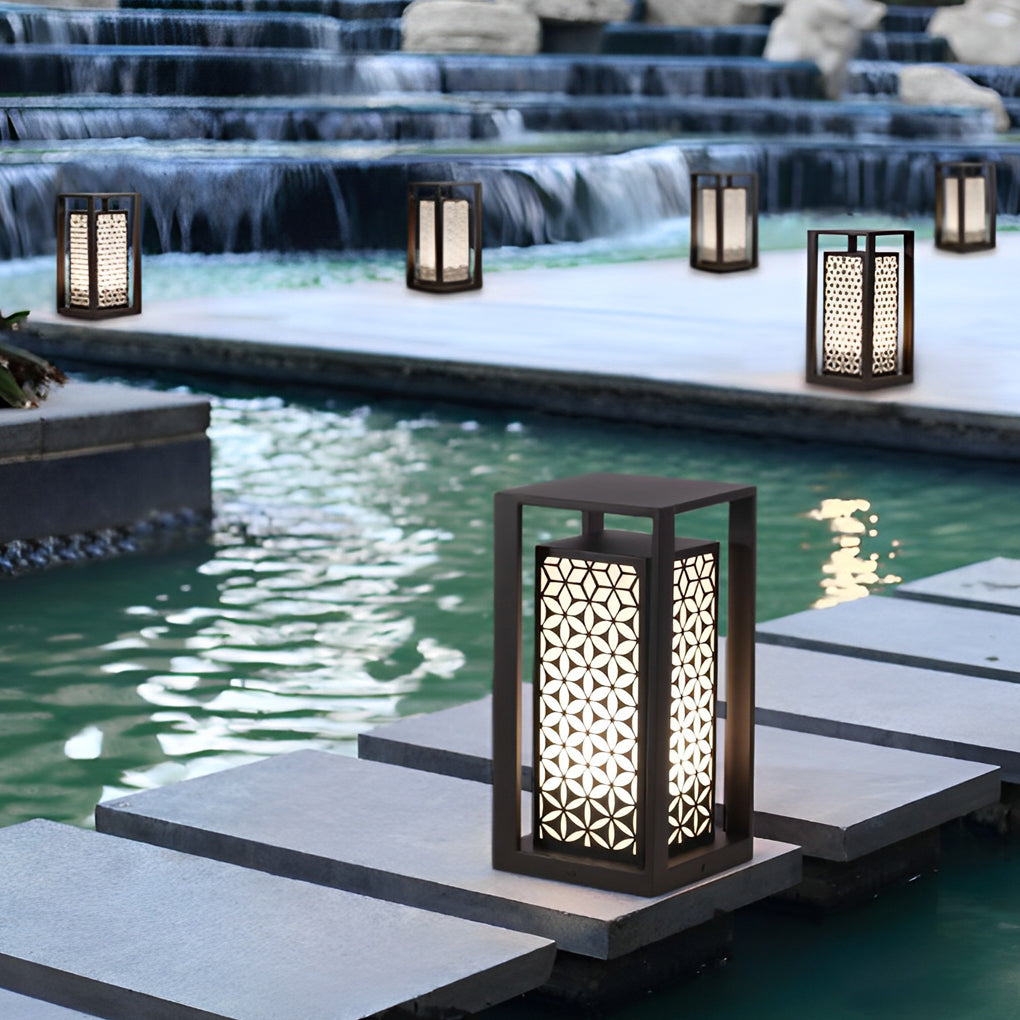 WINDSOR RUSTIC GARDEN PATH LIGHTS, WEATHERPROOF LED LANTERNS FOR OUTDOOR SPACES