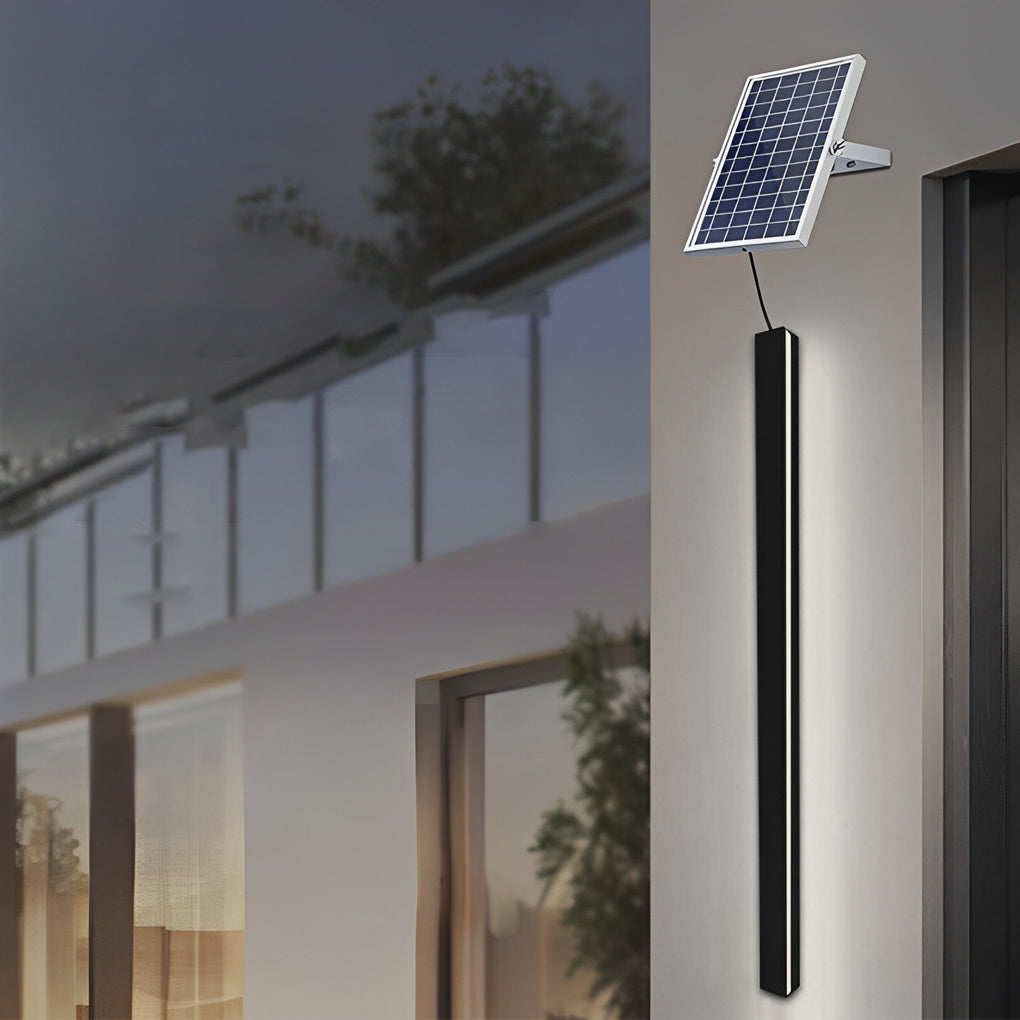 WINTHROP SLIMLINE SOLAR WALL LANTERN, WATER-RESISTANT BLACK FINISH
