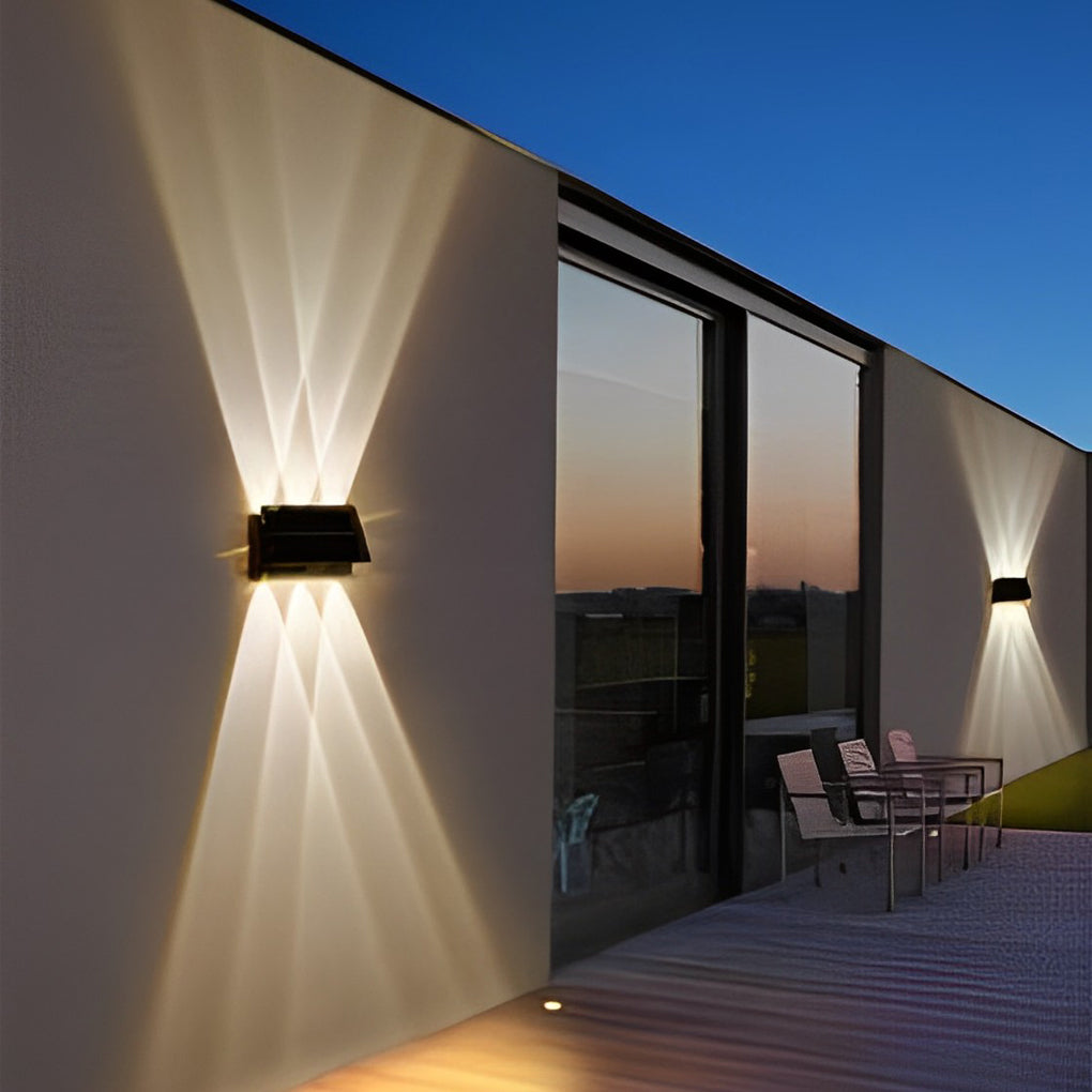 WINTHORPE RECTANGULAR SOLAR WALL SCONCE WITH UP/DOWN LIGHTING