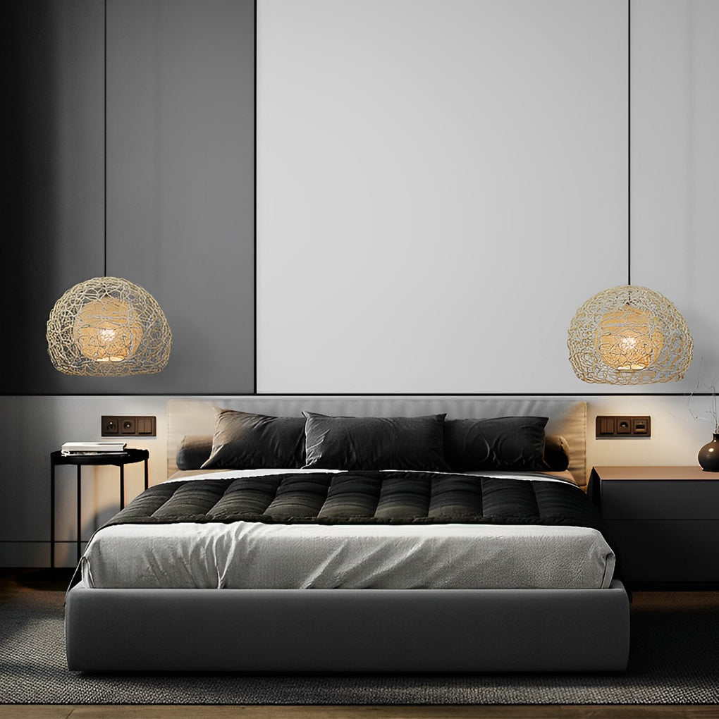 WHITLEY WOVEN RATTAN SPHERE PENDANT LIGHT
