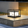 WINCHESTER SQUARE SOLAR POST LIGHTS WITH MOUNTAIN LANDSCAPE ILLUMINATION