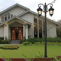 BRIDGEMAN DUAL LANTERN OUTDOOR POLE LIGHTS