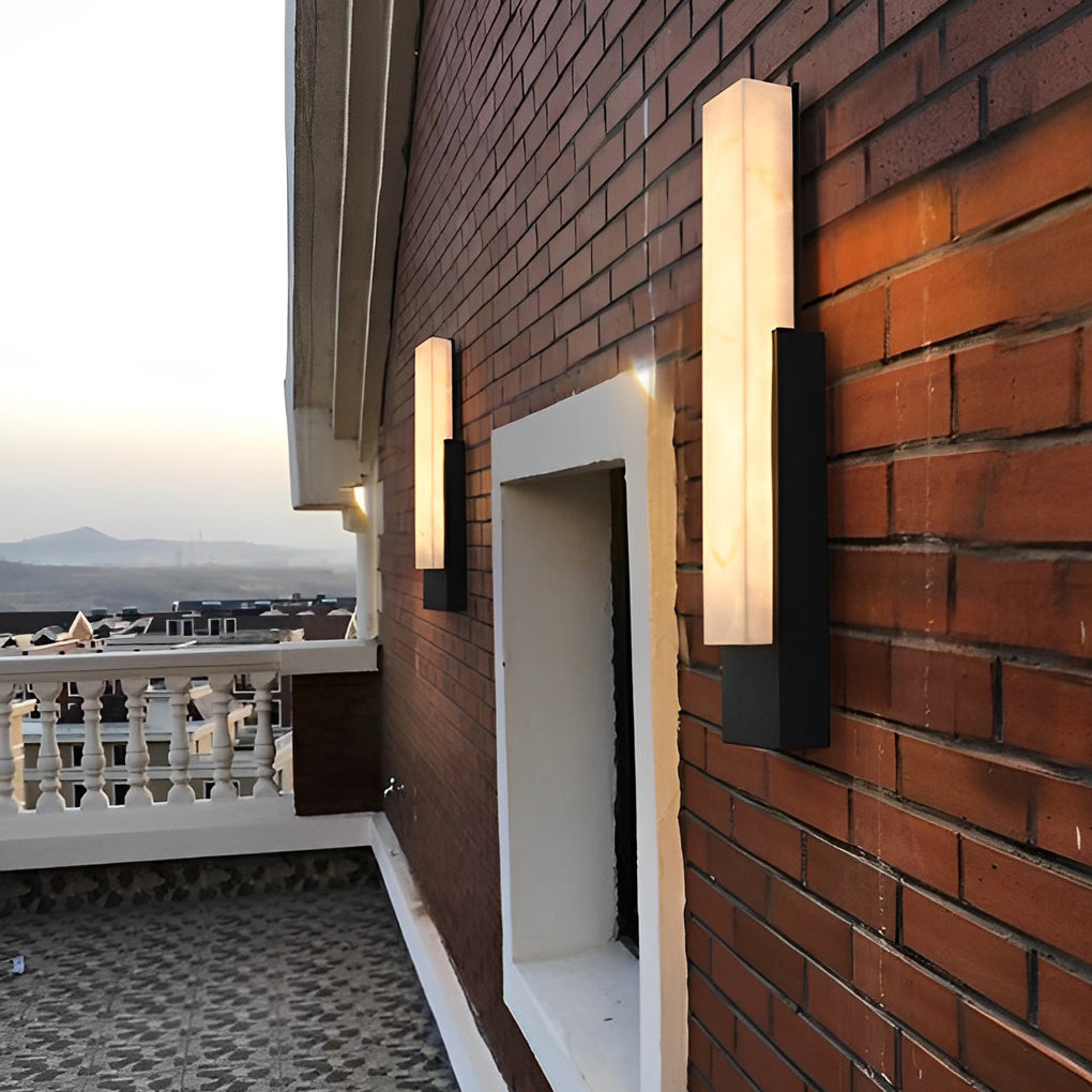 RAVENSTEAD MARBLE-INSPIRED OUTDOOR LED WALL LANTERN