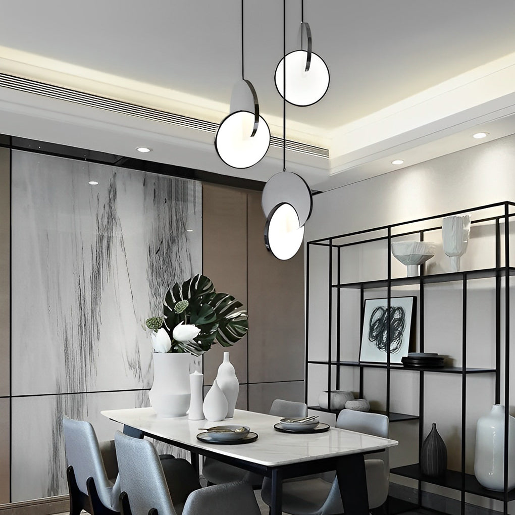 WILLOUGHBY ROUNDEL STAINLESS ILLUMINATOR"
2. "FENWICK MODERNIST ACRYLIC GLOBE LIGHT"
3. "CAVENDISH LUMINOUS CIRCLE PENDANT"
4. "BROMLEY ARTISANAL LED SUSPENSION LIGHT"
5. "LAVINGTON CONTEMPORARY ACRYLIC RING LAMP"
6. "HASTINGS POLISHED STEEL ORB PENDANT"