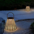 ELMINGTON WOVEN RATTAN SOLAR GARDEN LANTERN