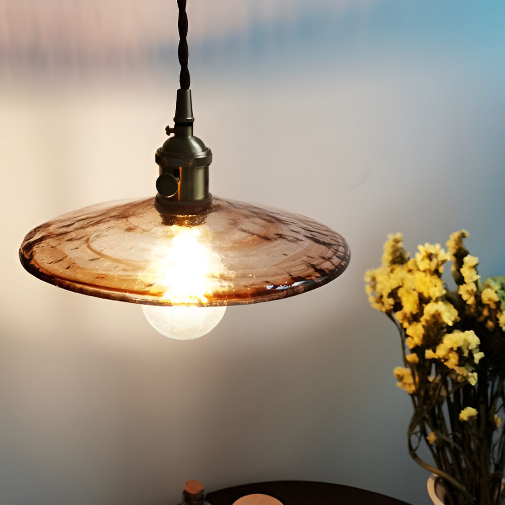 WINTERBOURNE BROWN GLASS CIRCLE PENDANT LIGHT