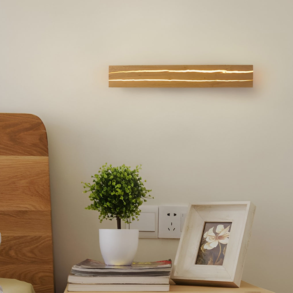 WINCHESTER RECTANGULAR WOODEN TRIO DIMMER WALL SCONCE