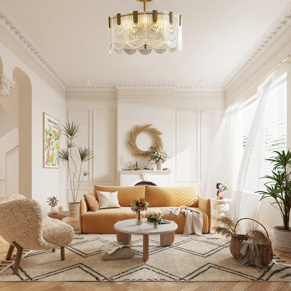VERDANT VISTA TRIFOLD GLASS CHANDELIER