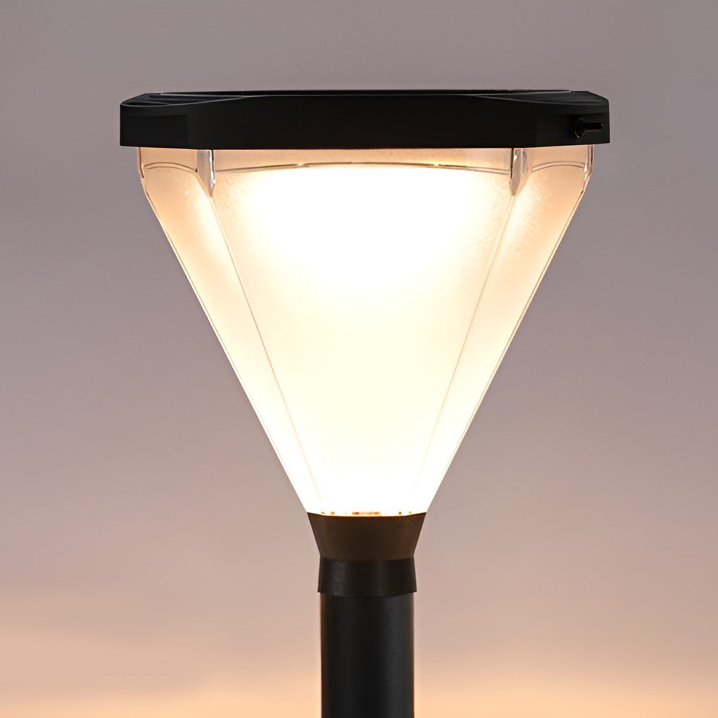 WINDSOR SOLAR TAPERED GLOW PATH LANTERN - Contemporary LED Outdoor Illumination