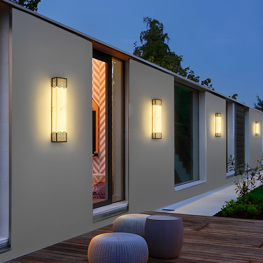 WINDSOR HARBOR RECTANGULAR RESIN LED OUTDOOR WALL LANTERN