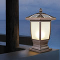 THORNBURY SOLAR-POWERED GLAZED ALUMINUM FENCE POST LANTERNS
