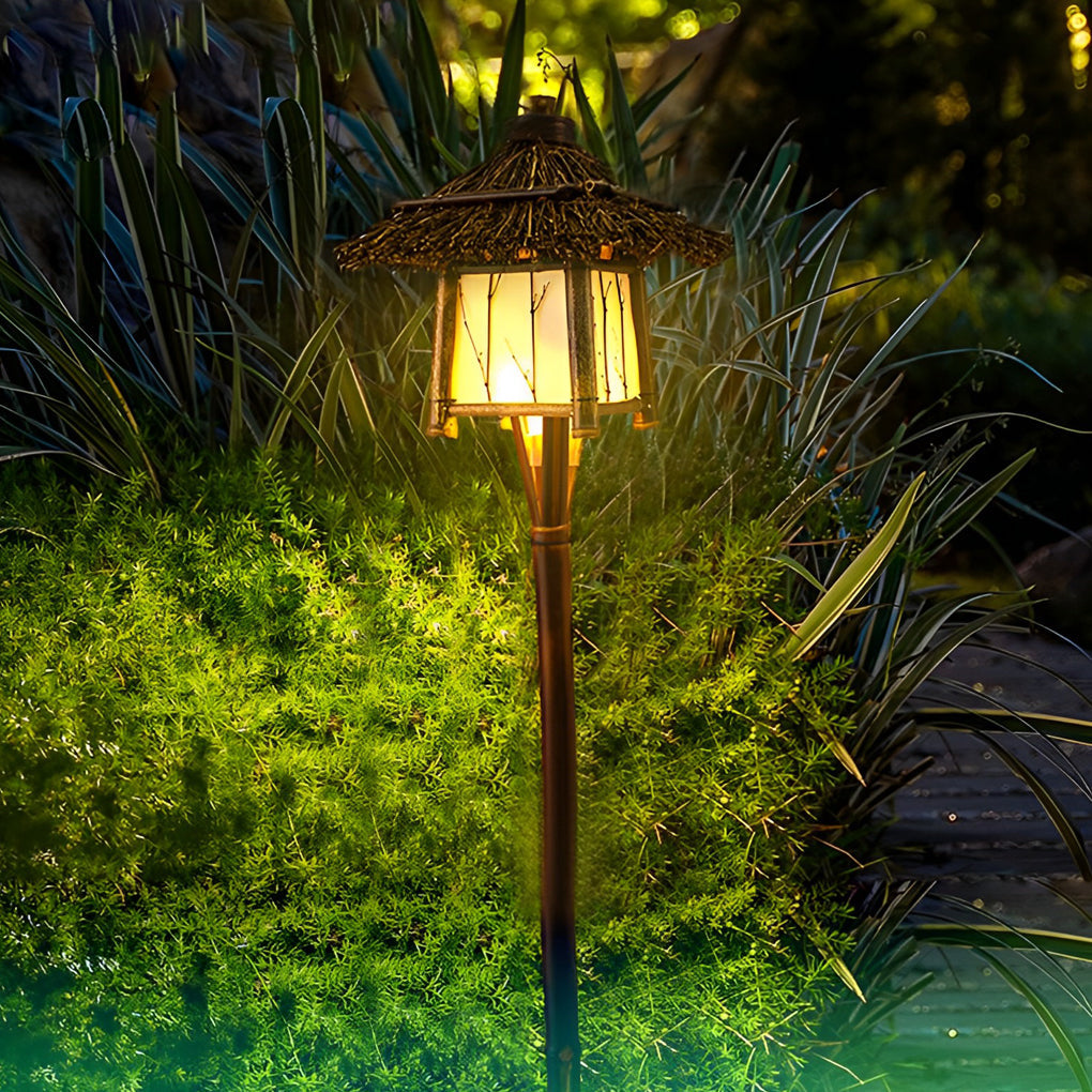 BRAMBLEWICK BAMBOO CANOPY LANTERN - Multifunctional Outdoor Pendant and Post Illumination