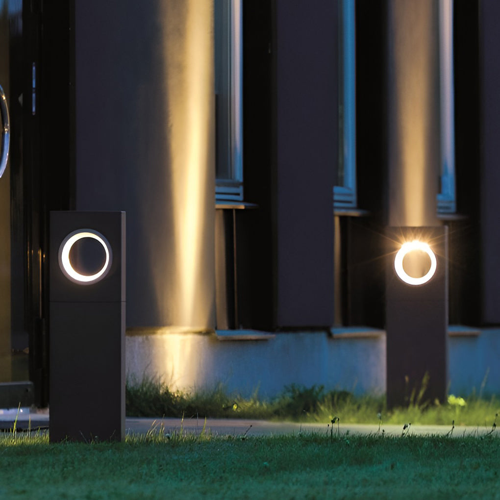 RAVENSHIRE MODERN OUTDOOR PATH LIGHTING WITH DISTINCTIVE CIRCULAR APERTURE