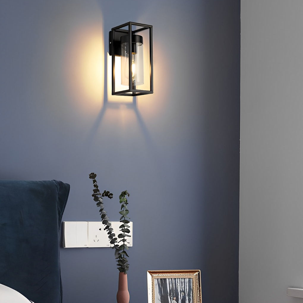 THORNBURY RECTANGULAR IRON & GLASS WALL SCONCE