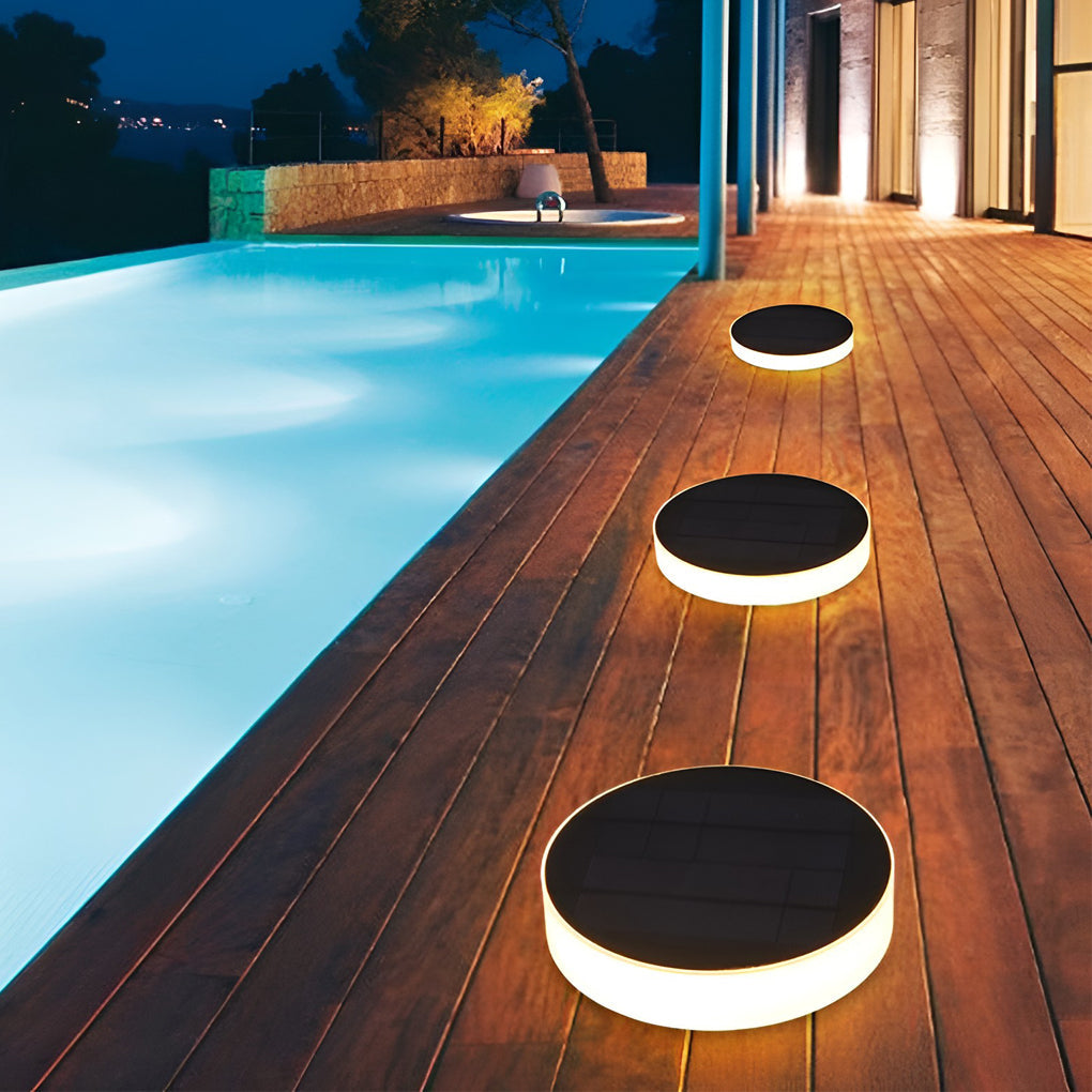WINDSOR SOLAR GROUND GLOW DISKS - Contemporary LED Illumination for Outdoor Gardens
