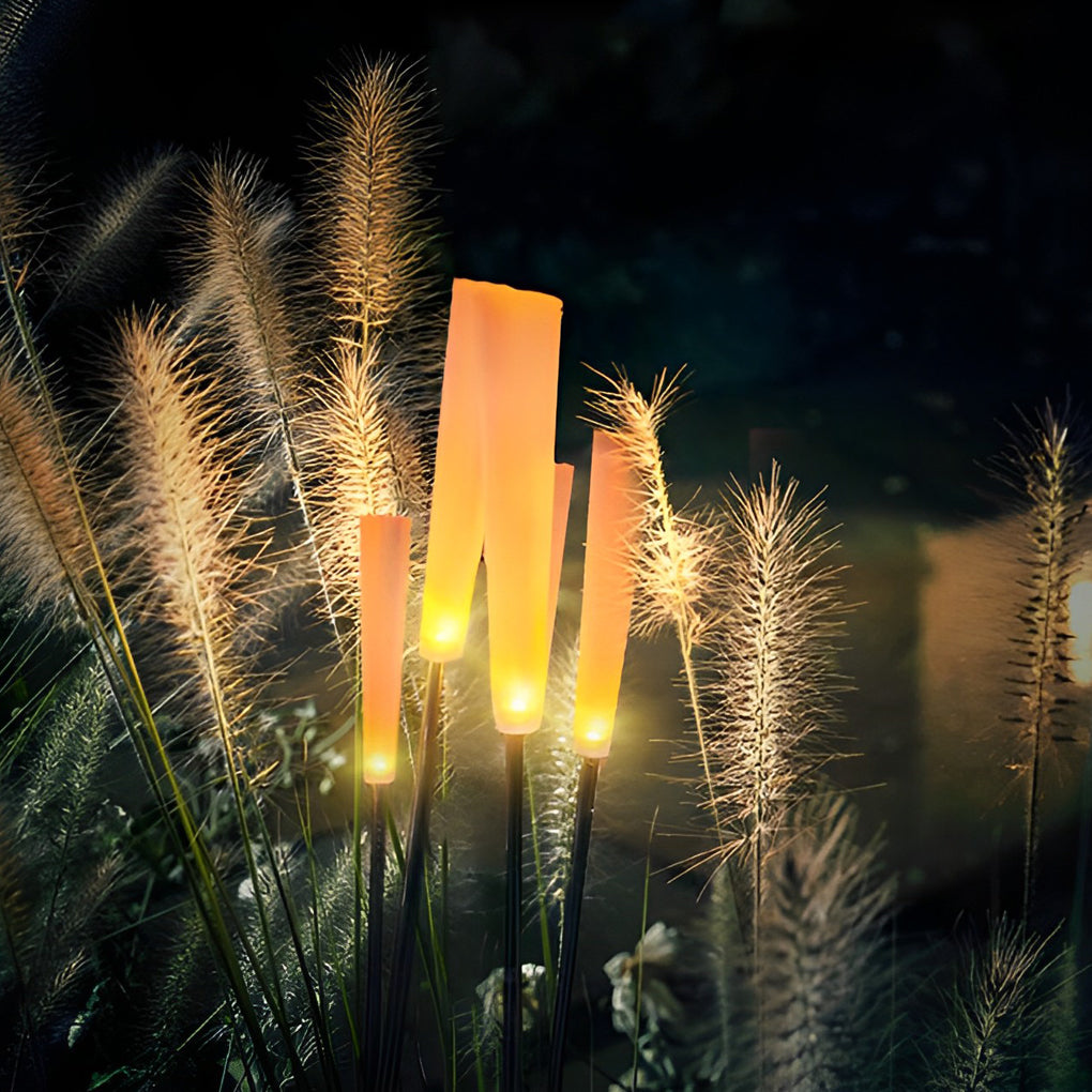 WILLOUGHBY FROSTED ACRYLIC GARDEN LANTERNS SET"  
2. "BRAMBLETON WATERPROOF OUTDOOR REED LIGHTING COLLECTION"  
3. "CAVENDISH ACRYLIC STICK LUMINAIRE FOR LANDSCAPING"  
4. "HASTINGS FROSTED GLOWING STICKS FOR EXTERIOR ILLUMINATION"  
5. "SOMERSET RAIN-RES