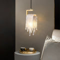 WINTHORPE COPPER-ACCENTED GLASS PENDANT WITH LED SWITCH