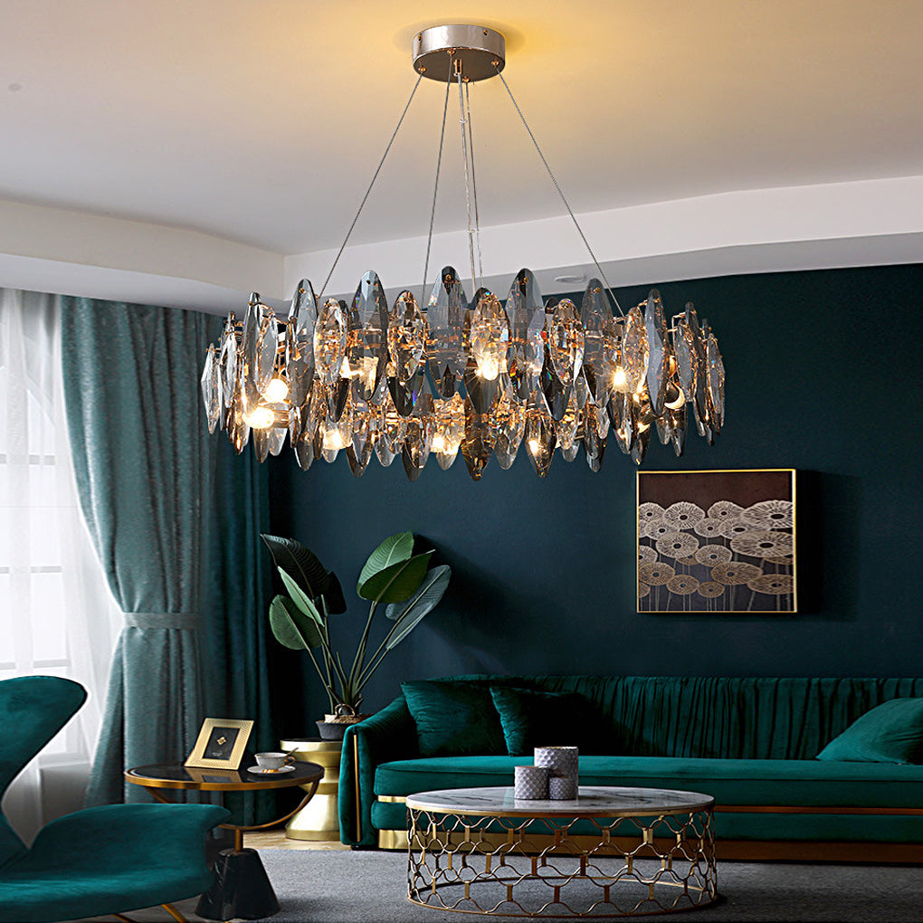 WINDSOR SMOKY CRYSTAL OVAL CHANDELIER