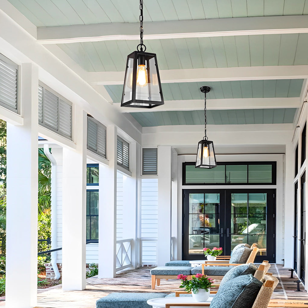 RAVENHALL WATERPROOF IRON & GLASS OUTDOOR PENDANT LIGHTING