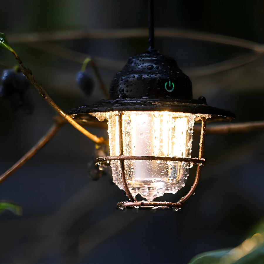 RAVENSCROFT CIRCULAR LED OUTDOOR LANTERN WITH USB RECHARGE