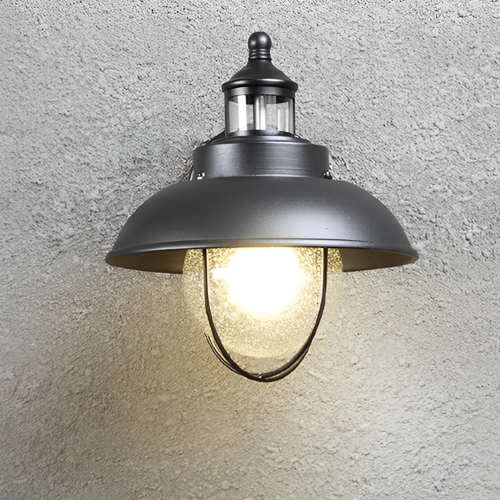 BRISTOL HARBOR ONE-BULB METAL CAGE OUTDOOR WALL LANTERN