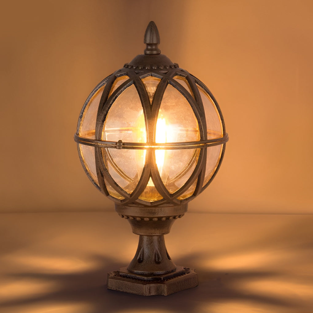 WINDSOR GLASS ORB OUTDOOR POST LANTERNS