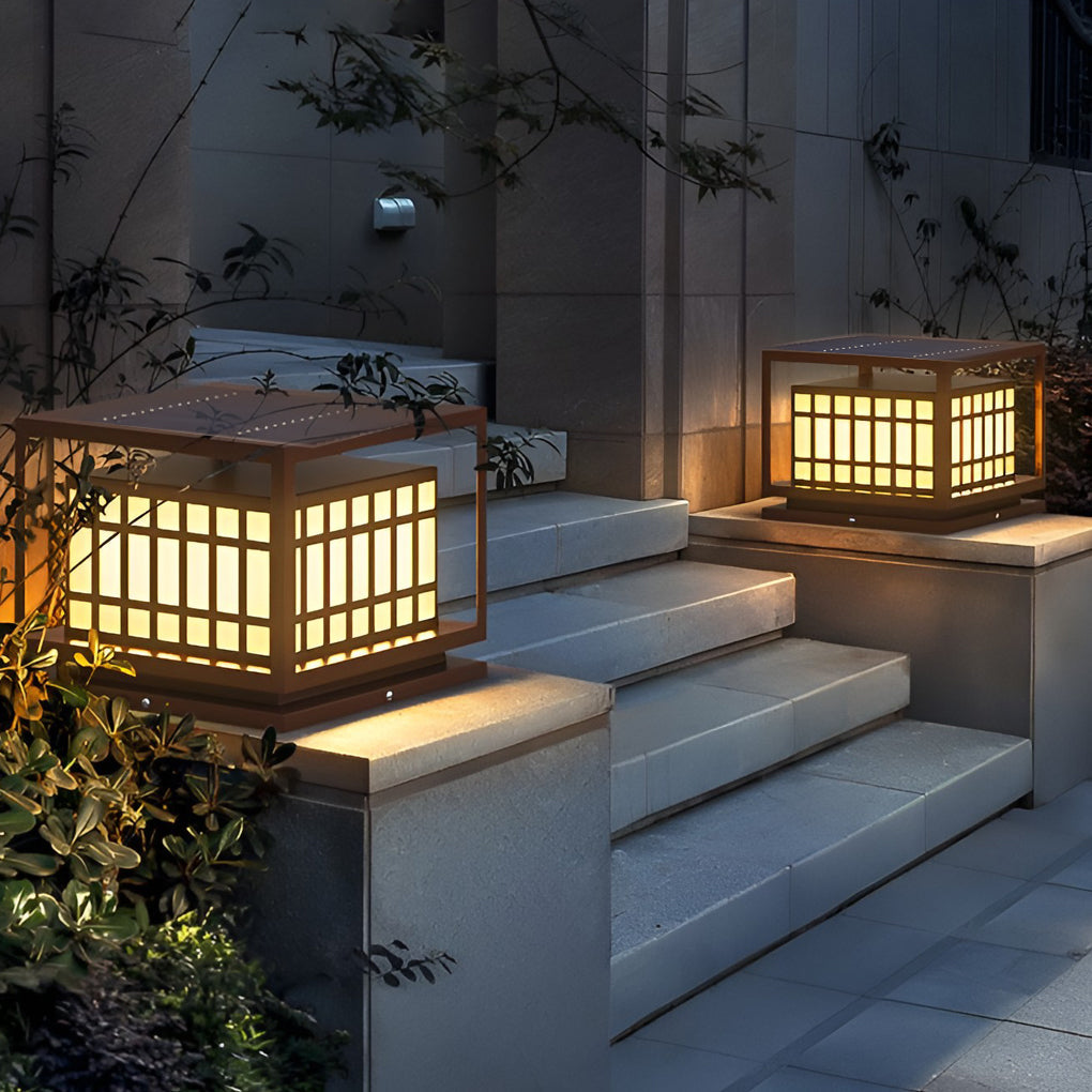 CHATHAM SQUARE LED OUTDOOR PILLAR LIGHTING WITH WATER-RESISTANT DESIGN