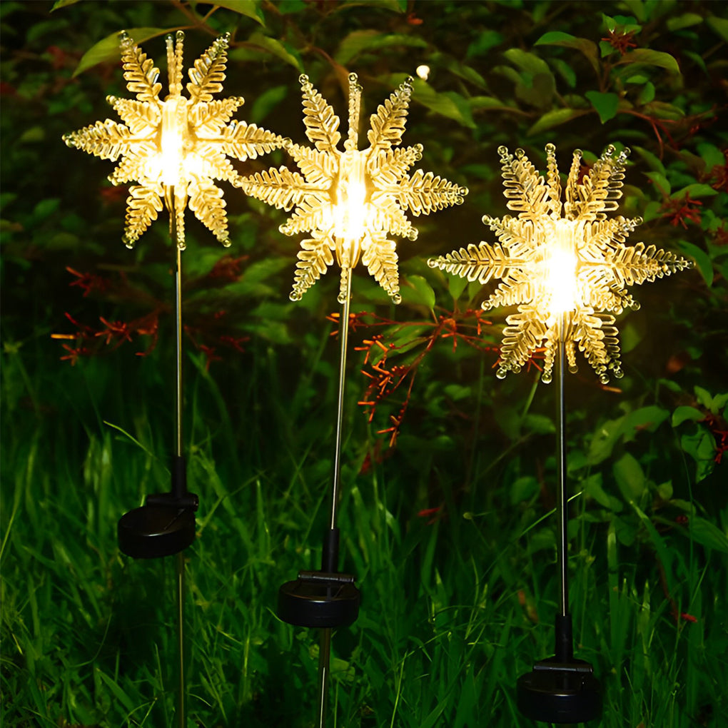 WINTERTON POLYMER SNOWFLAKE GARDEN ILLUMINATORS - SET OF TWO FOR ENCHANTING OUTDOOR DISPLAY