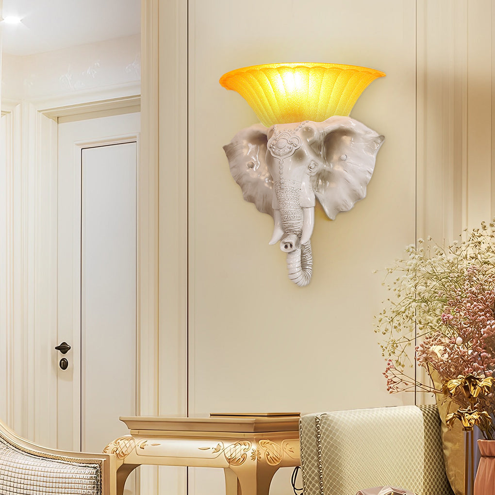 WINDSOR TRUNKED ELEPHANT WALL LANTERN