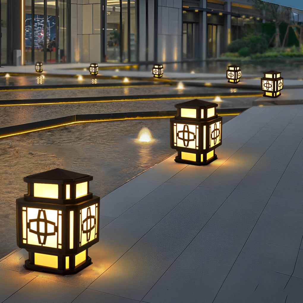 WHITBY BLACKSTONE WATERPROOF OUTDOOR PILLAR LIGHTING