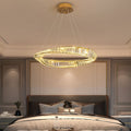 WINTHORPE CRYSTAL RING CHANDELIER WITH VARIABLE BRIGHTNESS