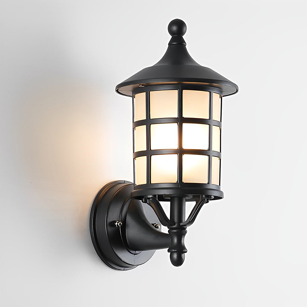 WINTHROP BLACK SOLAR WALL LANTERNS WITH TRIPLE DIMMING OPTIONS
