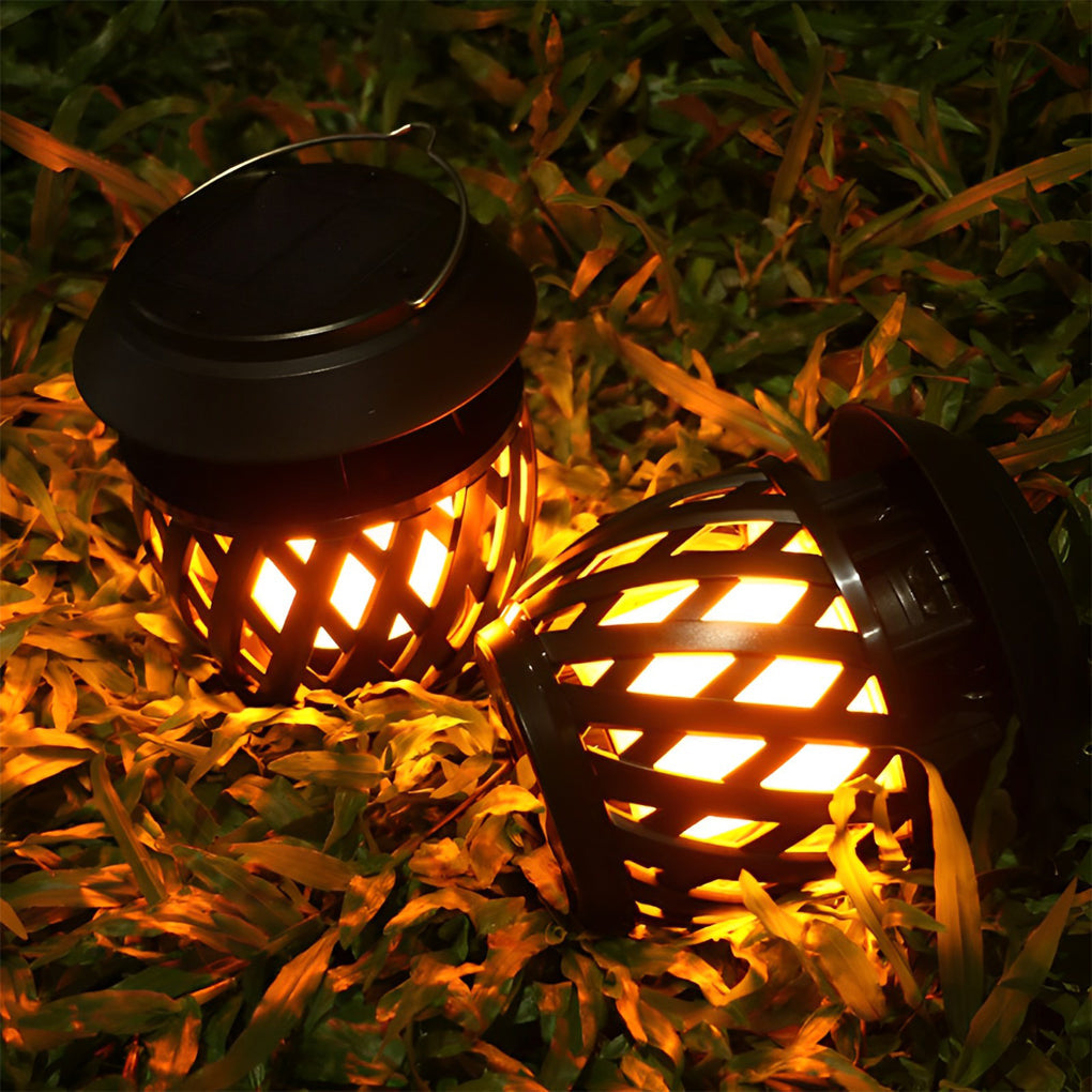 1. **LUXTON SOLAR FLAME GLOW LANTERN**  
   A portable outdoor lantern featuring a mesmerizing flickering flame effect, powered by solar energy and equipped with USB rechargeability for convenience.

2. **WILLOUGHBY RUSTIC FLAME LANTERN**  
   A charming