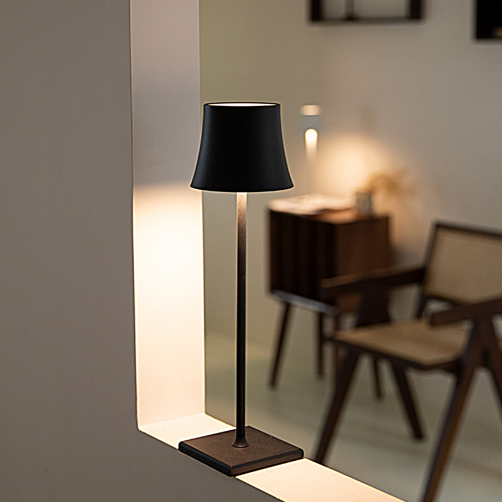 WINTHROP 15-INCH CORDLESS METAL TABLE LAMP IN ONYX AND IVORY