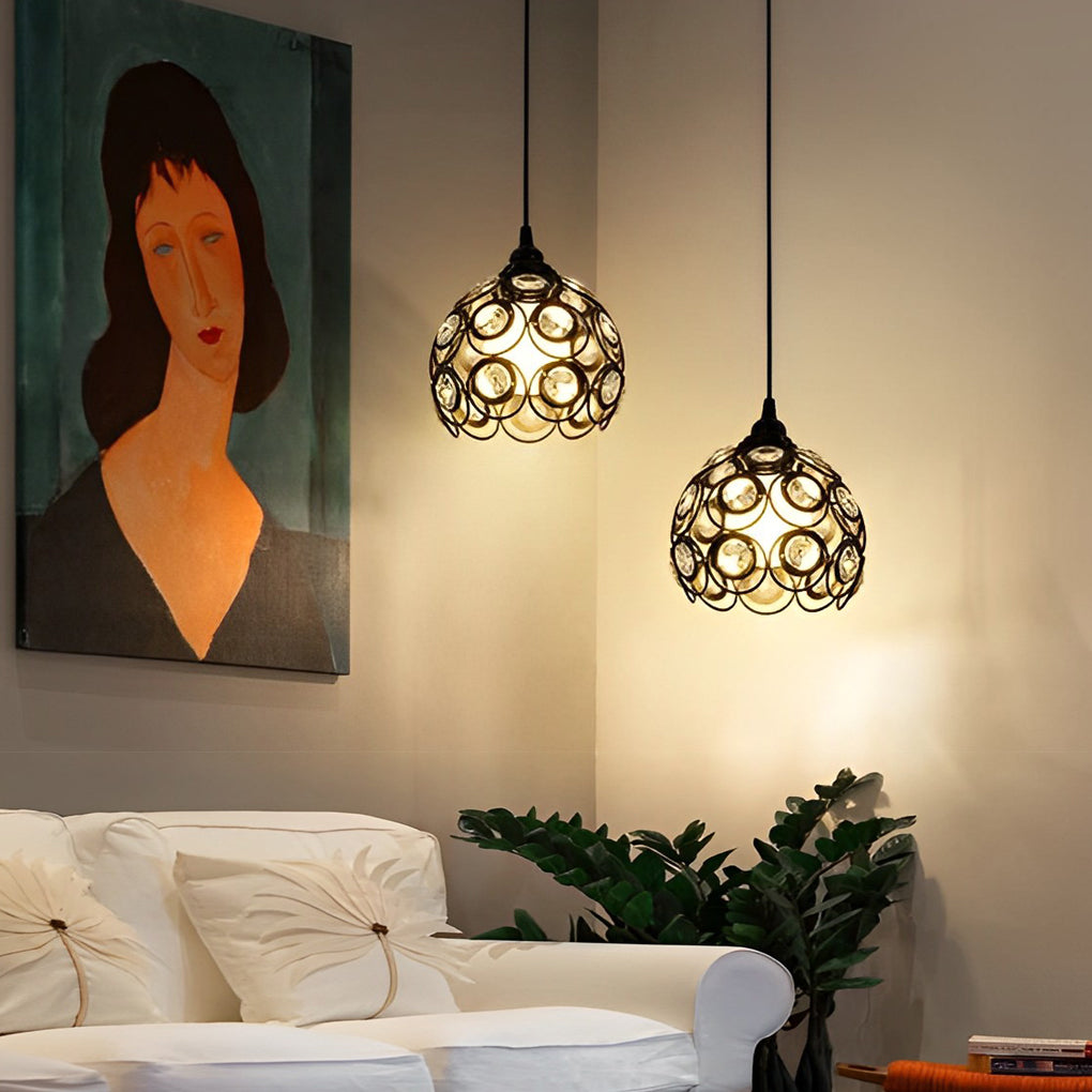 FENWICK INDUSTRIAL METAL CAGE CHANDELIER WITH SWITCH CONTROL