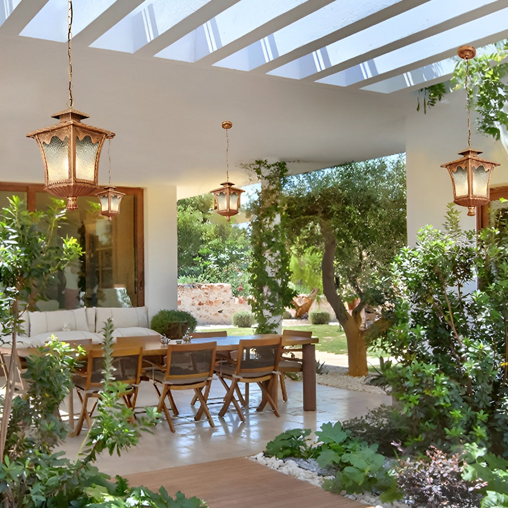 WINDSOR DROPLET GLASS OUTDOOR LANTERN CHANDELIER