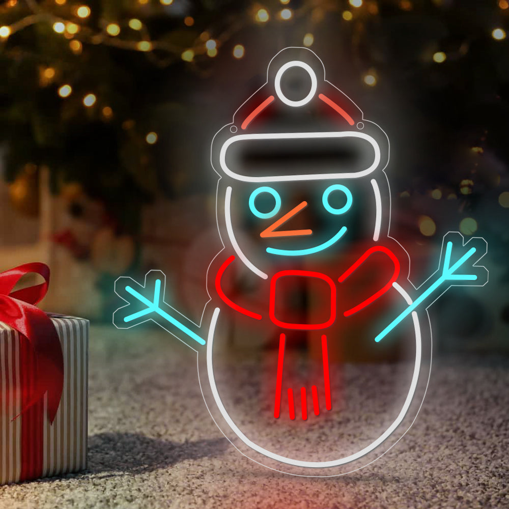 WINTERTON GLOWING SNOWMAN ACRYLIC LIGHT DISPLAY WITH DIMMER CONTROL