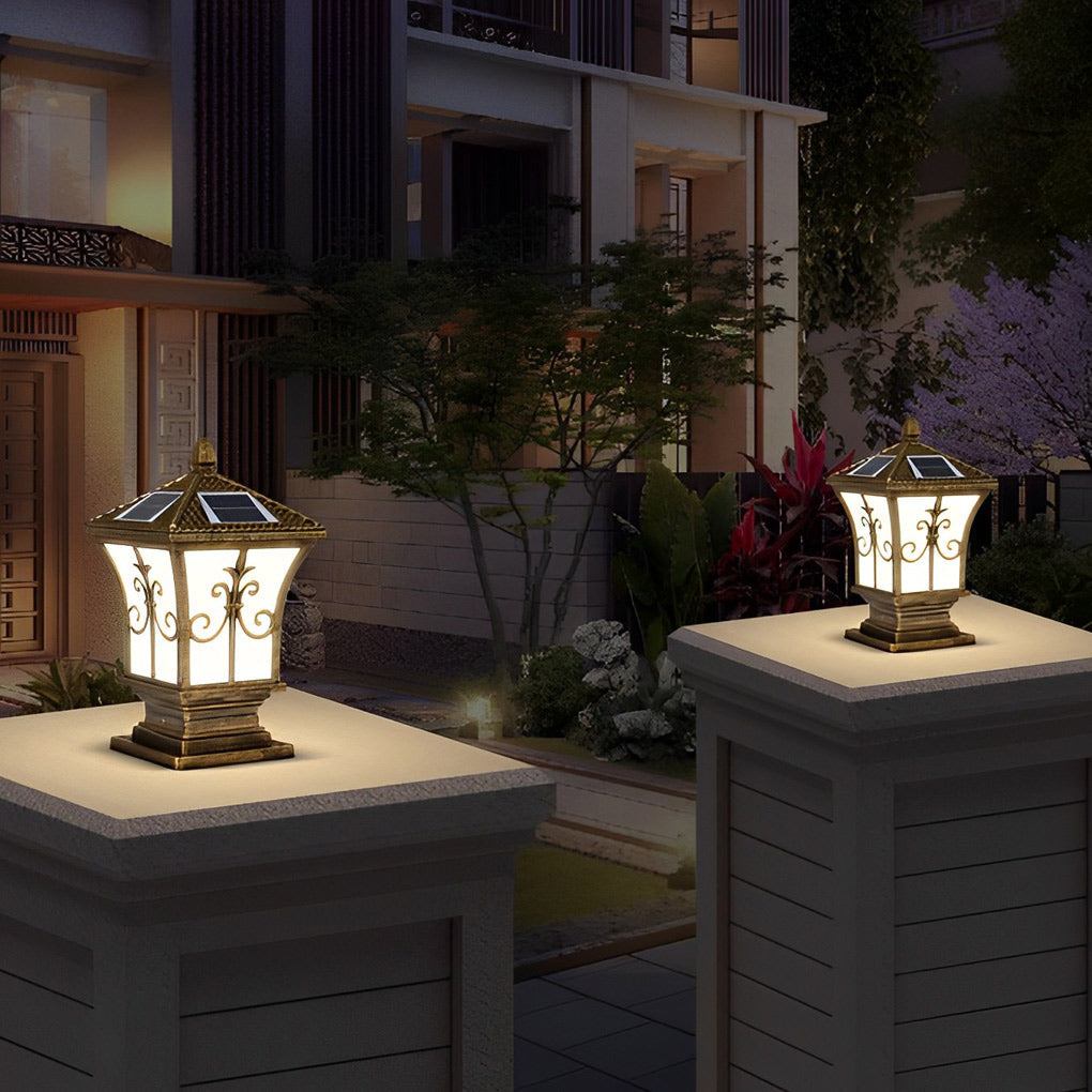 WINTHORPE SOLAR-CHARGED RUSTIC FENCE LANTERNS