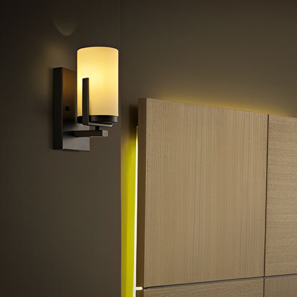 WHITBY VINTAGE GLASS CANDLE SCONCE WITH LED ILLUMINATION