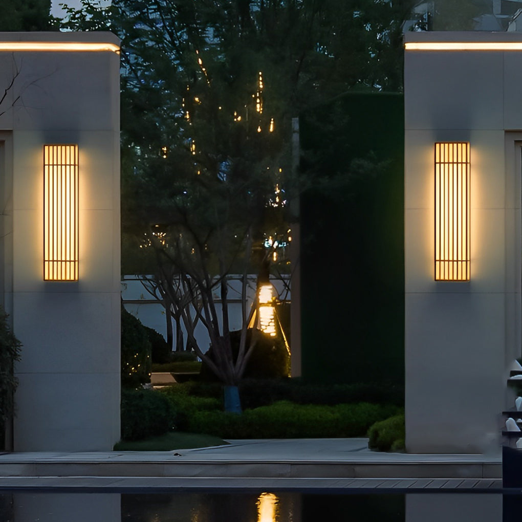 WINTHROP RUSTIC BROWN STRIPE LED OUTDOOR SCONCE