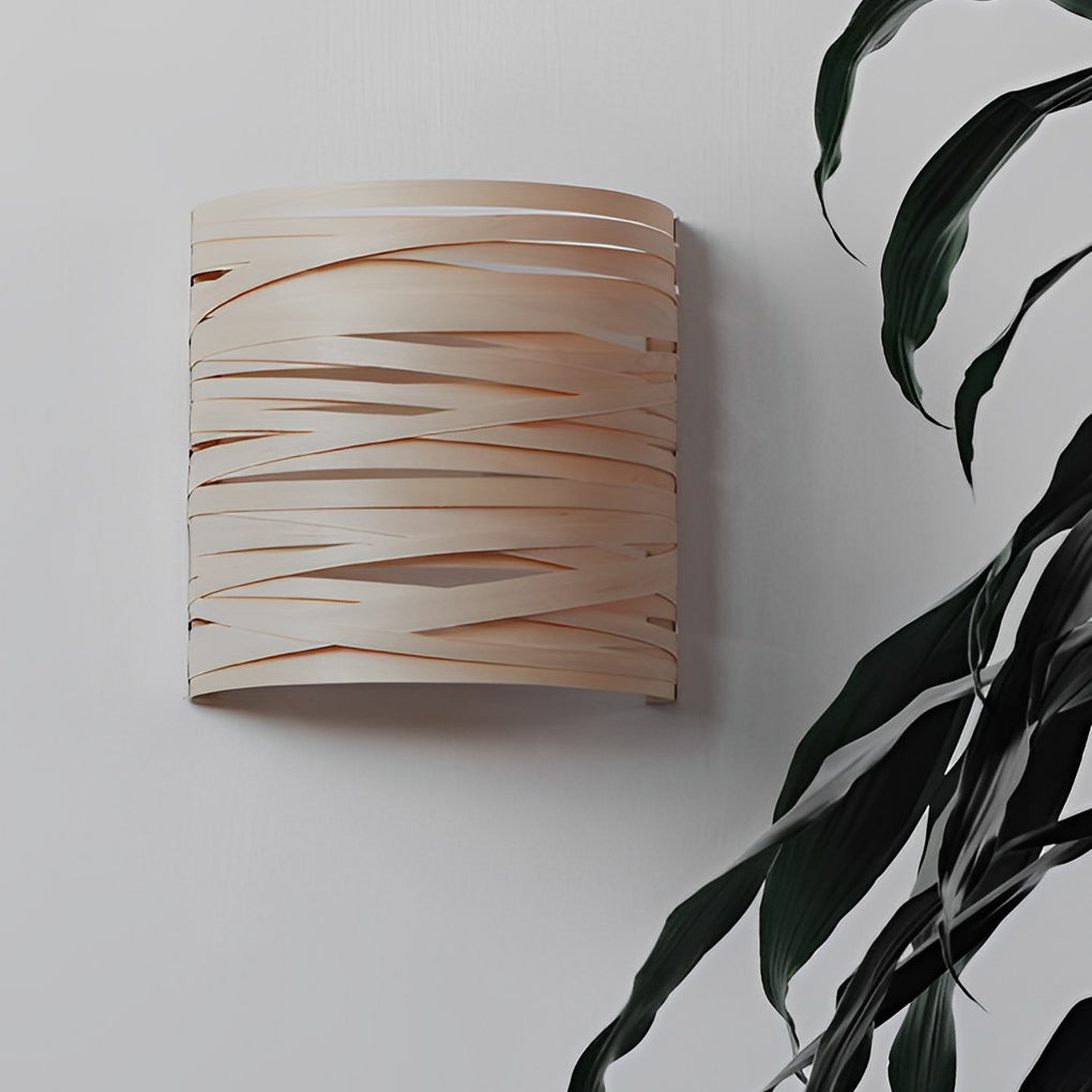 BRAMBLEWOOD SEMI-CYLINDRICAL NATURAL TIMBER WALL LANTERN