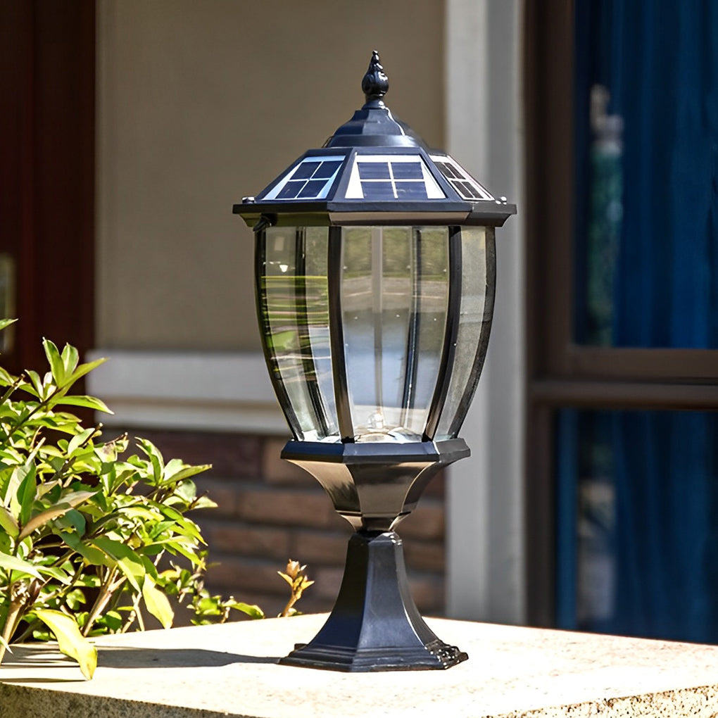 RAVENSCROFT NIGHTSHINE SOLAR FENCE POST LANTERNS WITH REMOTE CONTROL