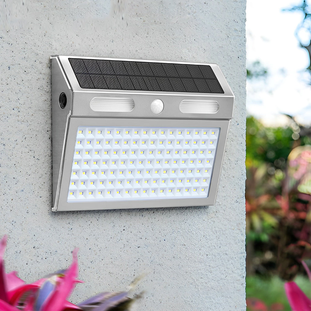 WINDSOR SOLAR RECTANGULAR MOTION DETECTION WALL LANTERN