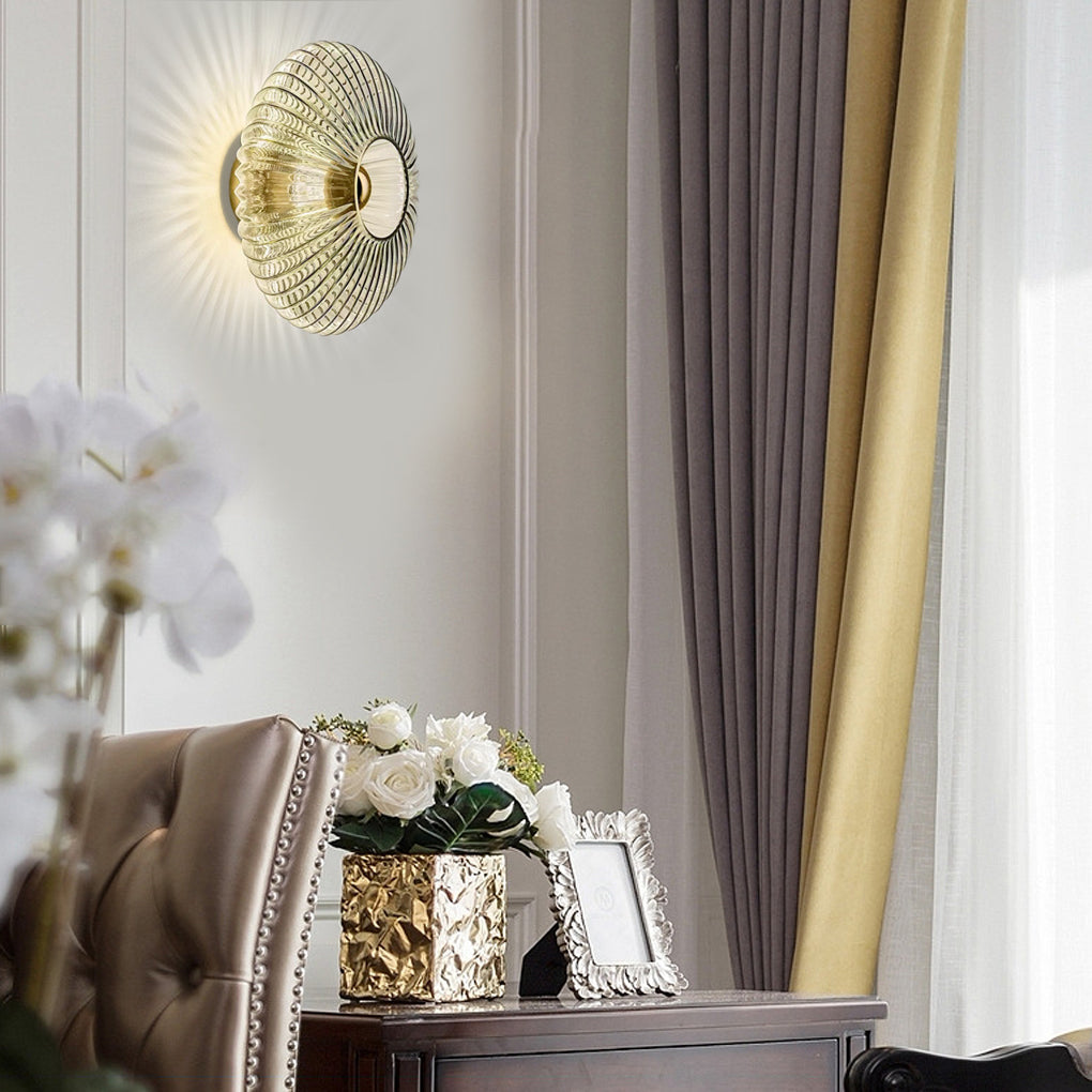 WINDSOR STRIPE ROUND GLASS WALL SCONCE
