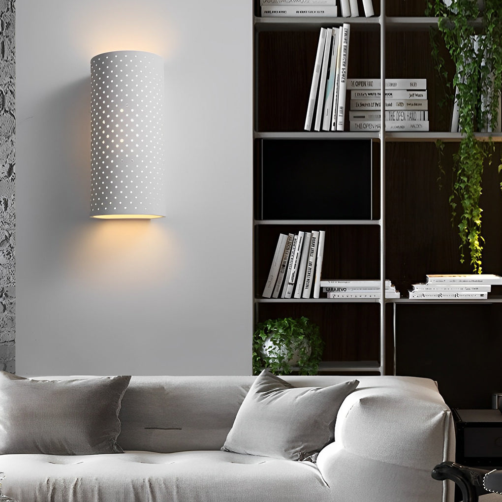 WINTHORPE AQUA CYLINDRICAL GYPSUM WALL SCONCE