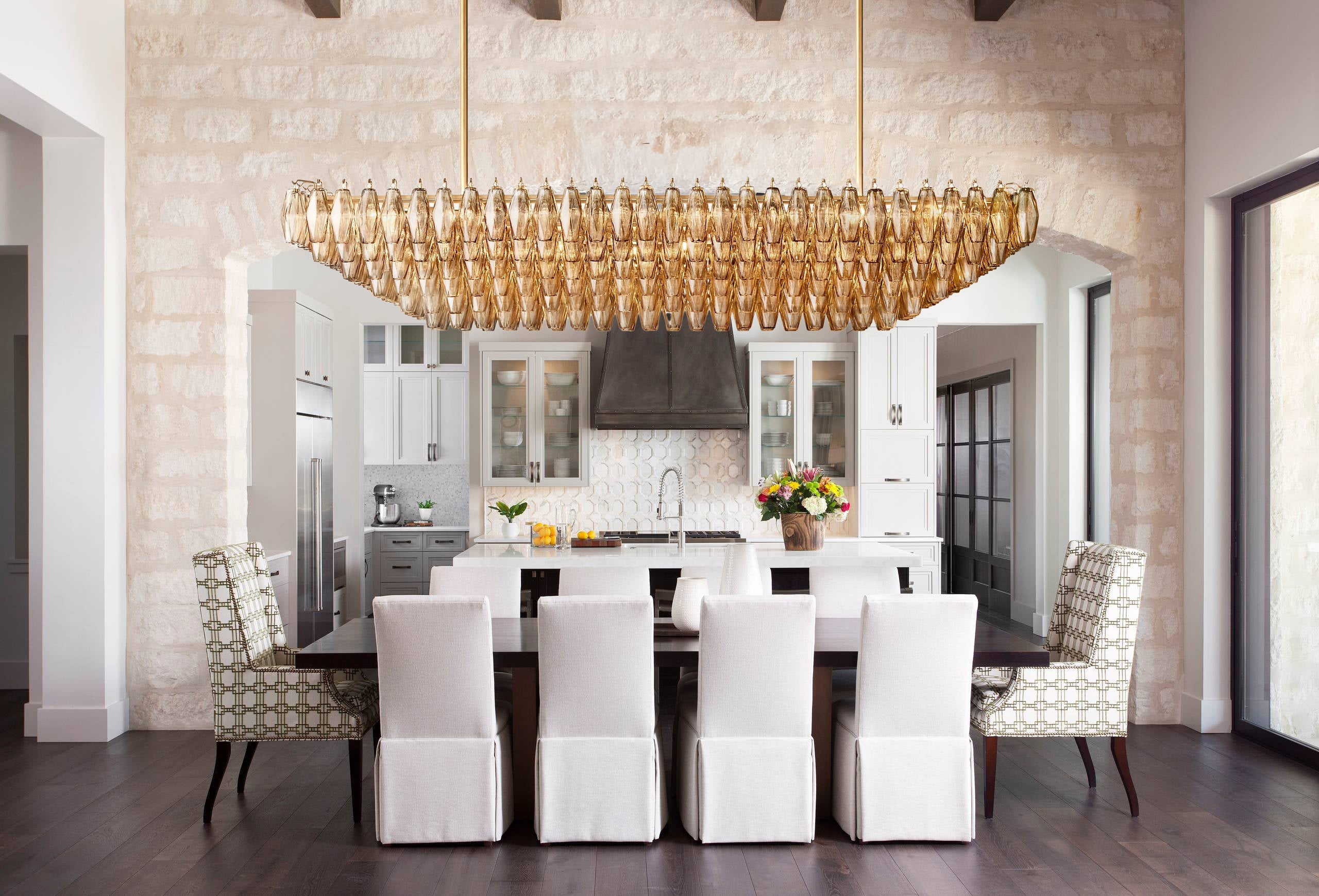 VALERIA SMOKED CRYSTAL MULTI-TIERED LIGHTING FIXTURE