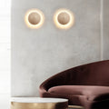 SHIZUKA TRAVERTINE CIRCLE LED WALL LANTERN